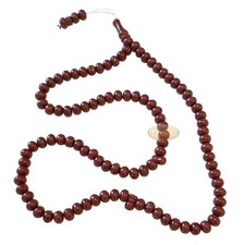 CUENTAS DE ORACIÓN MUSULMANAS - Monómero duro marrón oscuro 99ct 7x8mm Tasbeeh Dhikr Tasbih