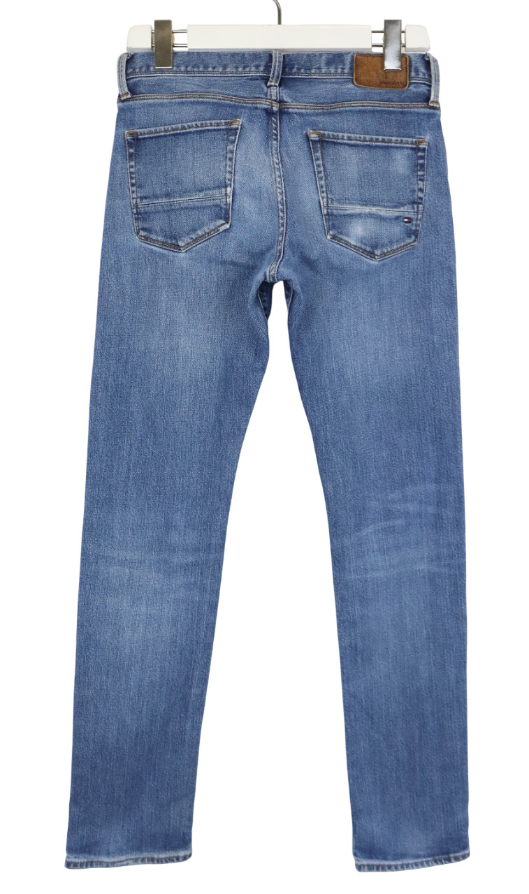 TOMMY HILFIGER Denton Straight Fit Jeans Men's W30/L32 Blue Whiskers Faded thumbnail 2