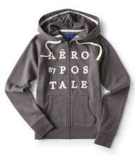 Aeropostale Women's Full Zip Hooded Sweatshirt Grey New with Tags XS, S 