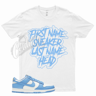 White SNEAKER HEAD T Shirt for N Dunk Low Coast Sail University Gold UNC WMNS
