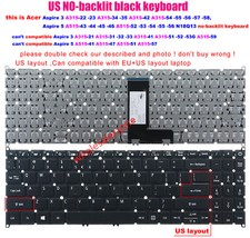 US Keyboard For Acer Aspire 3 A315-34-55-56,Aspire 5 A515-43-44-52-53-54-55-56