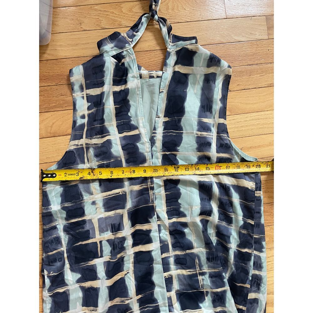 Women's h&m abstract print keyhole tie back dress size large thumbnail 3