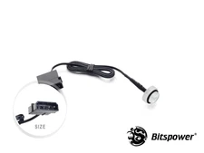 Bitspower G1/4" Crystal Lighting Stop Fitting with UV LED, Clear