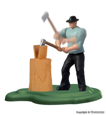 Viessmann H0 1515 Wood Chopper With Axe And Chopping Block, Moves