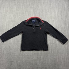 Polo Ralph Lauren Sweater Boys 3T Blue 1/4 Zip Mock Neck Pony Logo Pullover