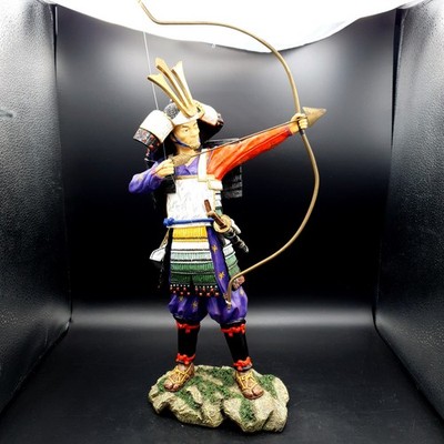 Große japanische Samurai Bogenschütze Figur 46 cm Yumi Bogen Krieger Statue Resin verpackt