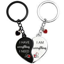 Couple Matching Keychain Wedding Gift for Her Him Husband Wife Birthday Holiday