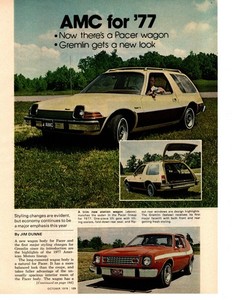 1977 AMC NEW CAR PREVIEW ~ ORIGINAL 2-PAGE ARTICLE / AD