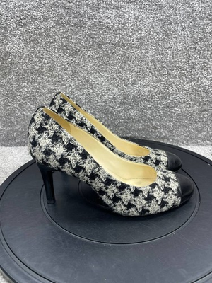 #ad #ad Chanel Heels Womens Size 39 Eu 8.5 Us Pump Black White Tweed Stiletto Slip On $179.99