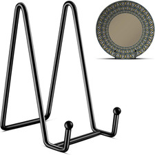 3 Pack 6 Inch Plate Stands, Black Metal Display Easel for Plates and Photos