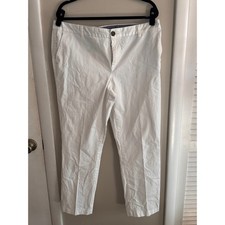 Tommy Hilfiger Womens Plus Size White Straight Leg Pant SZ 16