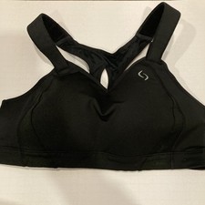 Moving Comfort Juno Sports Bra 38C Black Adjustable Straps High Impact Running