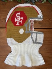 De colección 1990 San Francisco 49ers Juego Cara Tejido Casco Sombrero Máscara Esquí ¡RARO! Adulto
