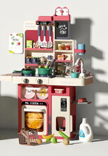 Kit- Kitchen Playset Pretend Food with 63PCS - Toy Accessories Set W/Real Sounds