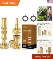 Durable Brass Hose Nozzle with Adjustable Sprayer – 3 Pack for Gardeners