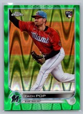 Zach Pop 2022 Topps Chrome Sonic Rookie Green RayWave /99 #41