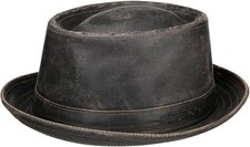 STETSON Odenton Pork Pie Hut Fedora Braun vintage used Gr. L 58-59 NEU