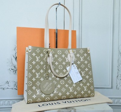 Louis Vuitton Onthego MM Sunset Khaki EMPREINTE LEDER Bicolor Shopper
