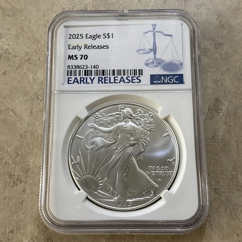 2025 SILVER AMERICAN EAGLE ✪ NGC MS 70 ✪ EARLY RELEASES ✪ S$1