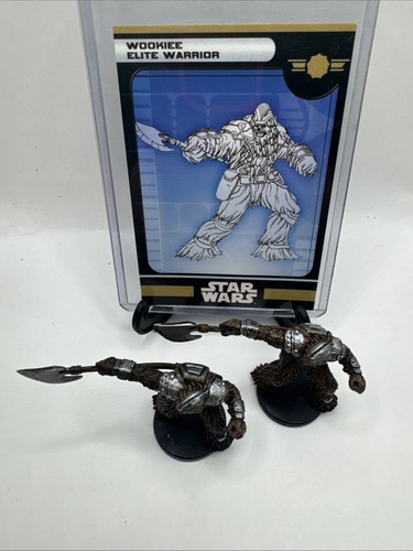 Star Wars Miniatures WOTC Wookiee Elite Warrior X2 With Card 11/60