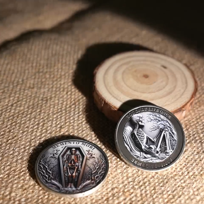 Stoic Skull Memento Mori Memento Vivere Challenge Coin Death Gifts