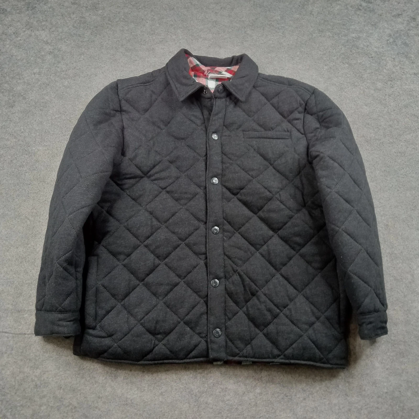 Tommy Bahama Jacket Mens Medium Coat Quilted Snap Shirt Plaid Lined Insulated