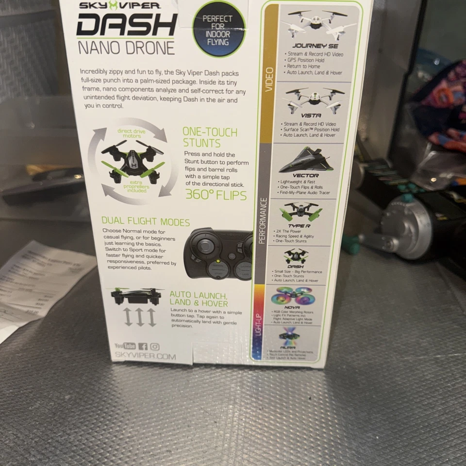 Sky Viper Dash Nano Drone parts only as it powers on and moves & wont take off - Image 2 of 2