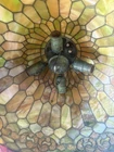 Tiffany style Duffner & Kimberly Art Nouveau Leaded Glass Hanging Lamp,