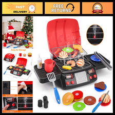 Kids BBQ Grill Playset with Pretend Smoke, Light  Sound - Cooking Toy for Ages