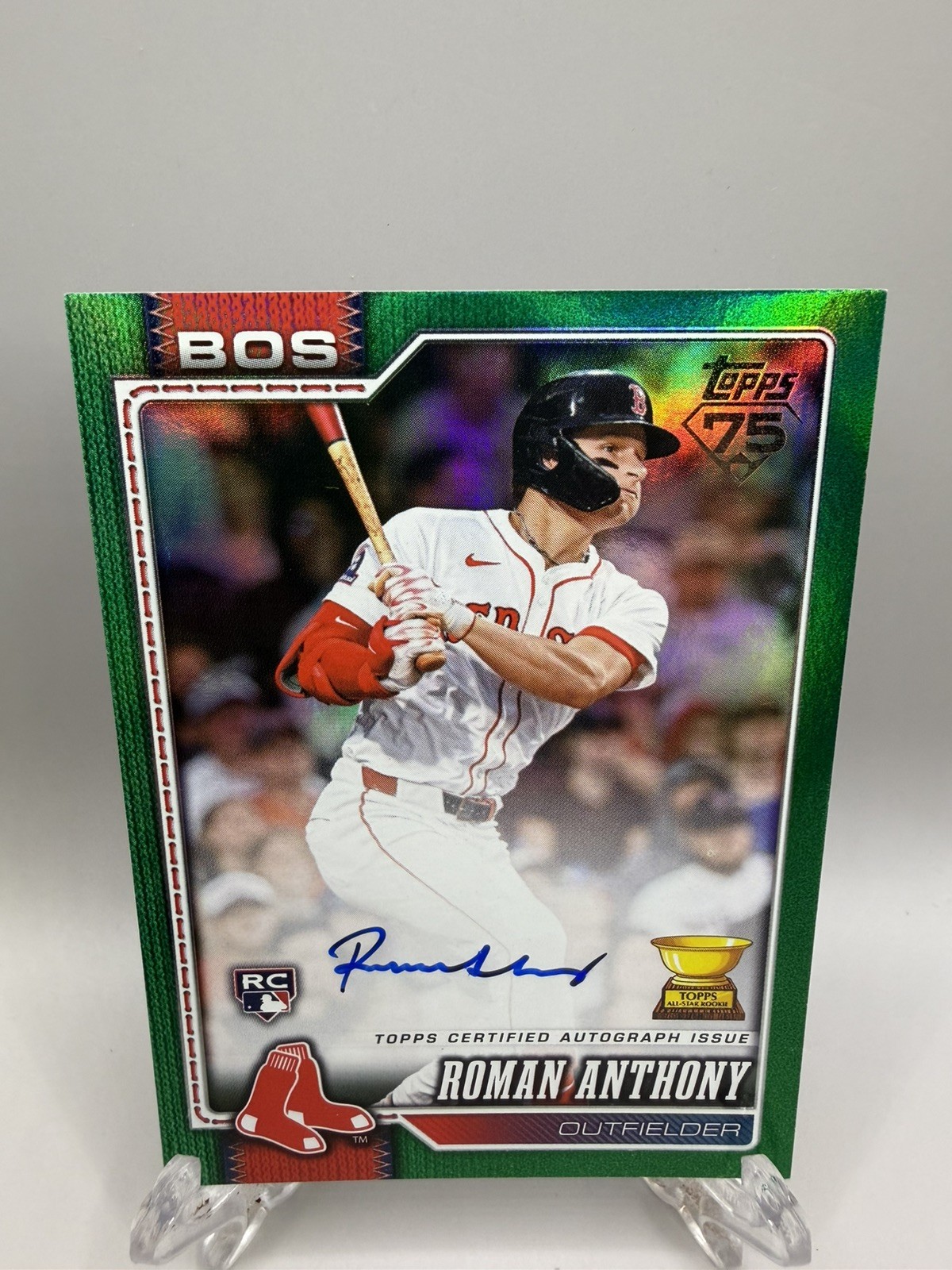 2026 Topps #189 Roman Anthony Flagship Real One Autographs Green Foil #/99 Auto
