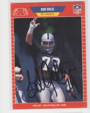 BOB GOLIC OAKLAND RAIDERS 1989 PRO SET #460 NOTRE DAME AUTOGRAPHED CARD
