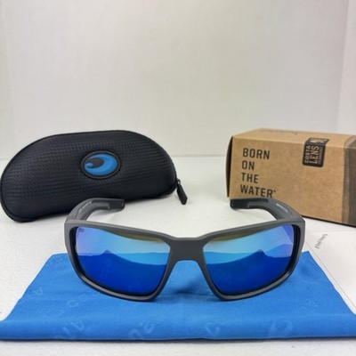 06S9079 Costa Del Mar Fantail PRO Matte Gray Blue Mirror Polarized Glass 580G