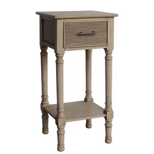 Urban Designs French Country End Accent Table With Storage - Antiqued Beige