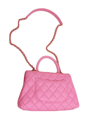 CHANEL Coco Handle 24 Bag Pink A92990 Crossbody Shoulder Flap