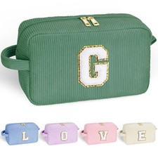 YOOLIFE Small Green Travel Makeup Bag  Brush Holder - Cute  Portable Organizer