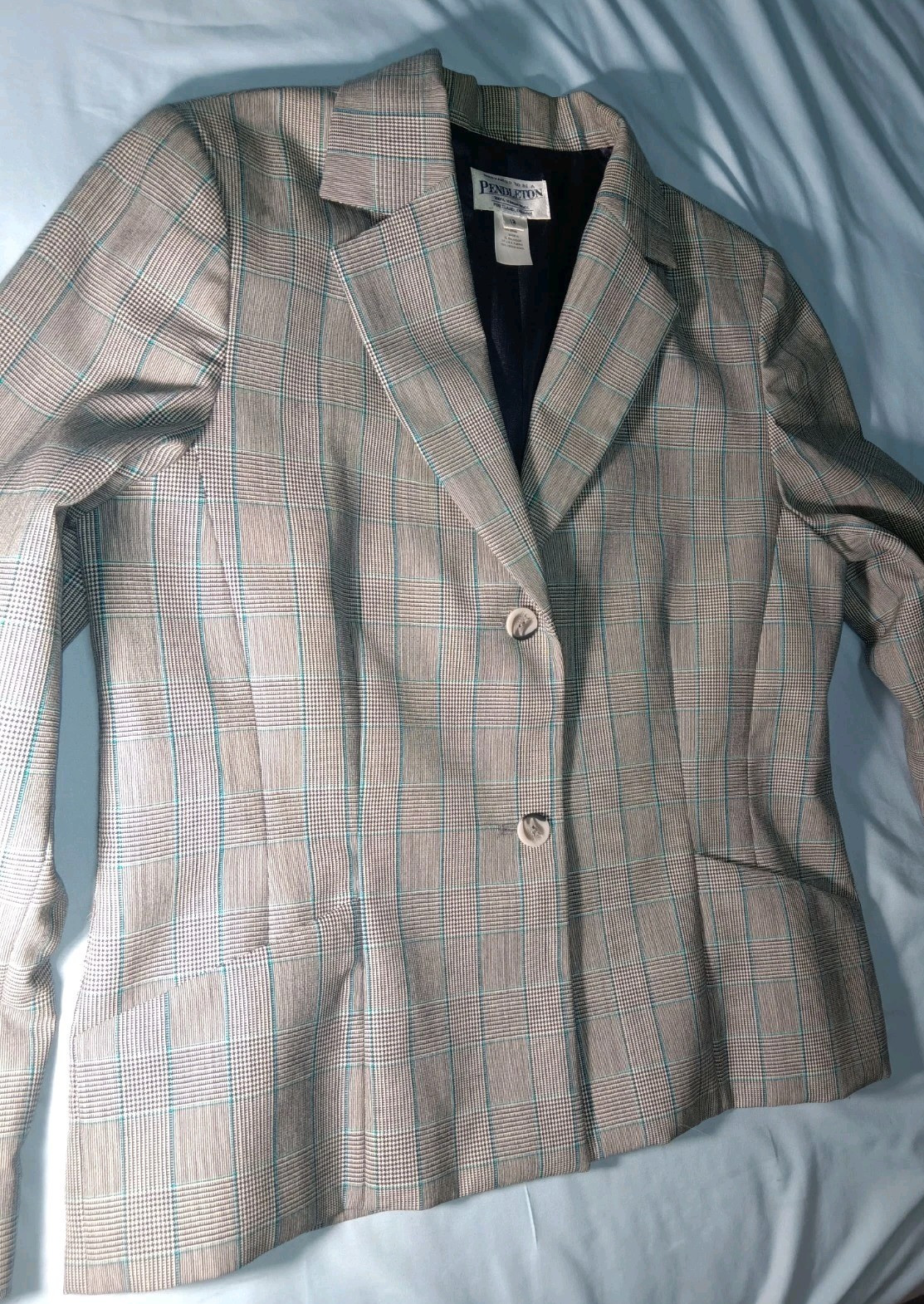 Pendleton 2 Button Blazer Glen Plaid  Wool Pocket… - image 11