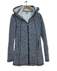 Bench Fleecejacke Damen Fleece Jacke gr. M Grau mit Kapuze Halblang Logo