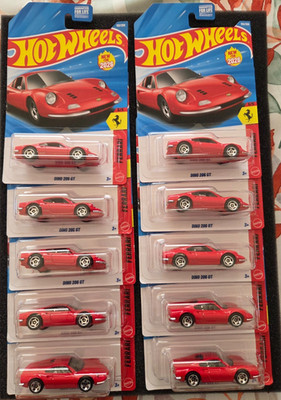 Hot Wheels Ferrari Dino 206 GT Lot of 10! 2026 Brand New HOT!