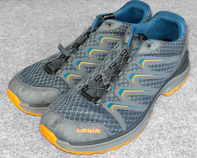 LOWA MADDOX LO SHOE Walking Trail Hiking Gray Blue Orange sz 10 US 43 EU Shoes