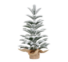 2 ft Flocked Artificial Small Mini Tabletop Christmas Tree w/ Burlap Base