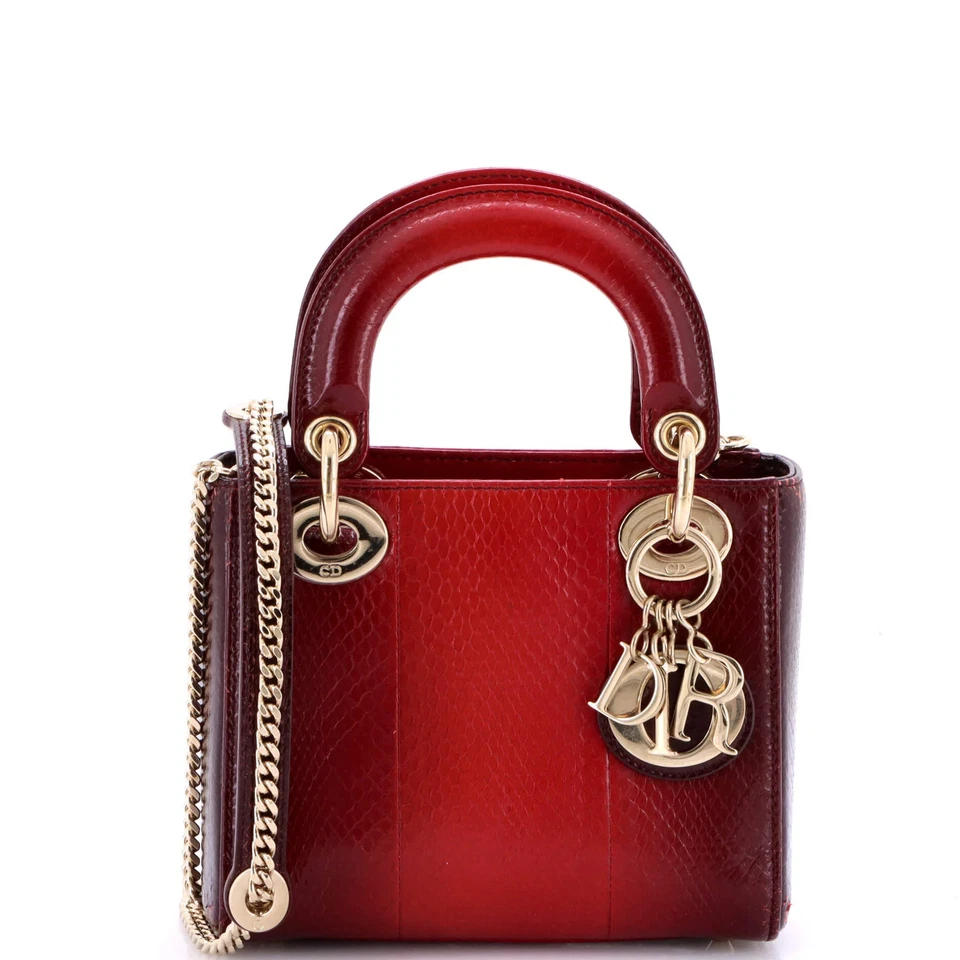 Bolso Christian Dior Lady Dior Cadena Pitón Mini