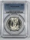 1937 Walking Liberty Half Dollar : PCGS MS65 Blazing White