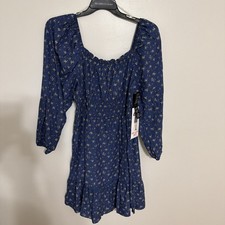 Celebrity Pink Women’s Floral Print Babydoll Dress with Long Sleeves, Size XXL