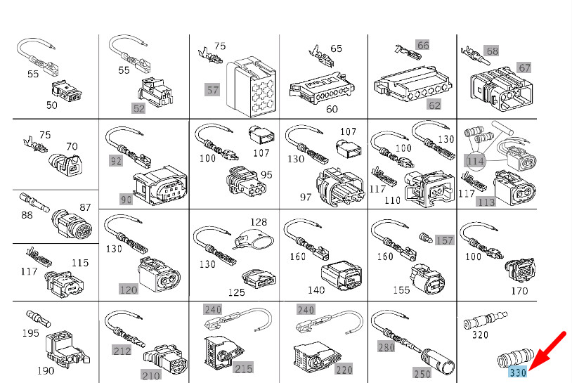 MERCEDES-BENZ SL R129 Electrical Pin Connector A0025461341 NEW  