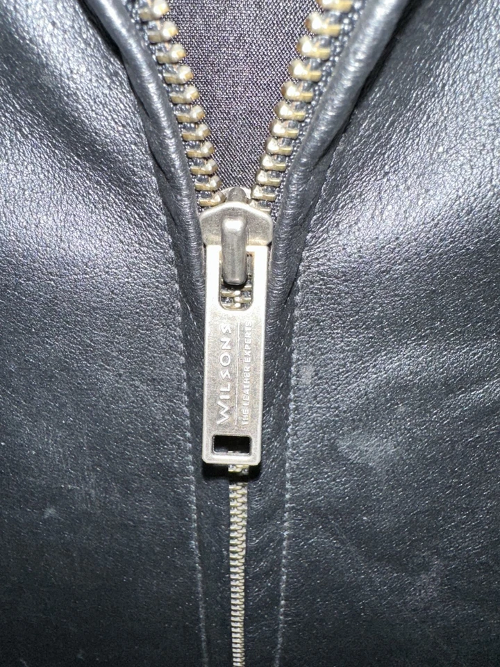 Wilsons Kids Black Leather Jacket Thinsulate, XL Biker, Rock, Cool, Grease EUC - Image 4 of 4