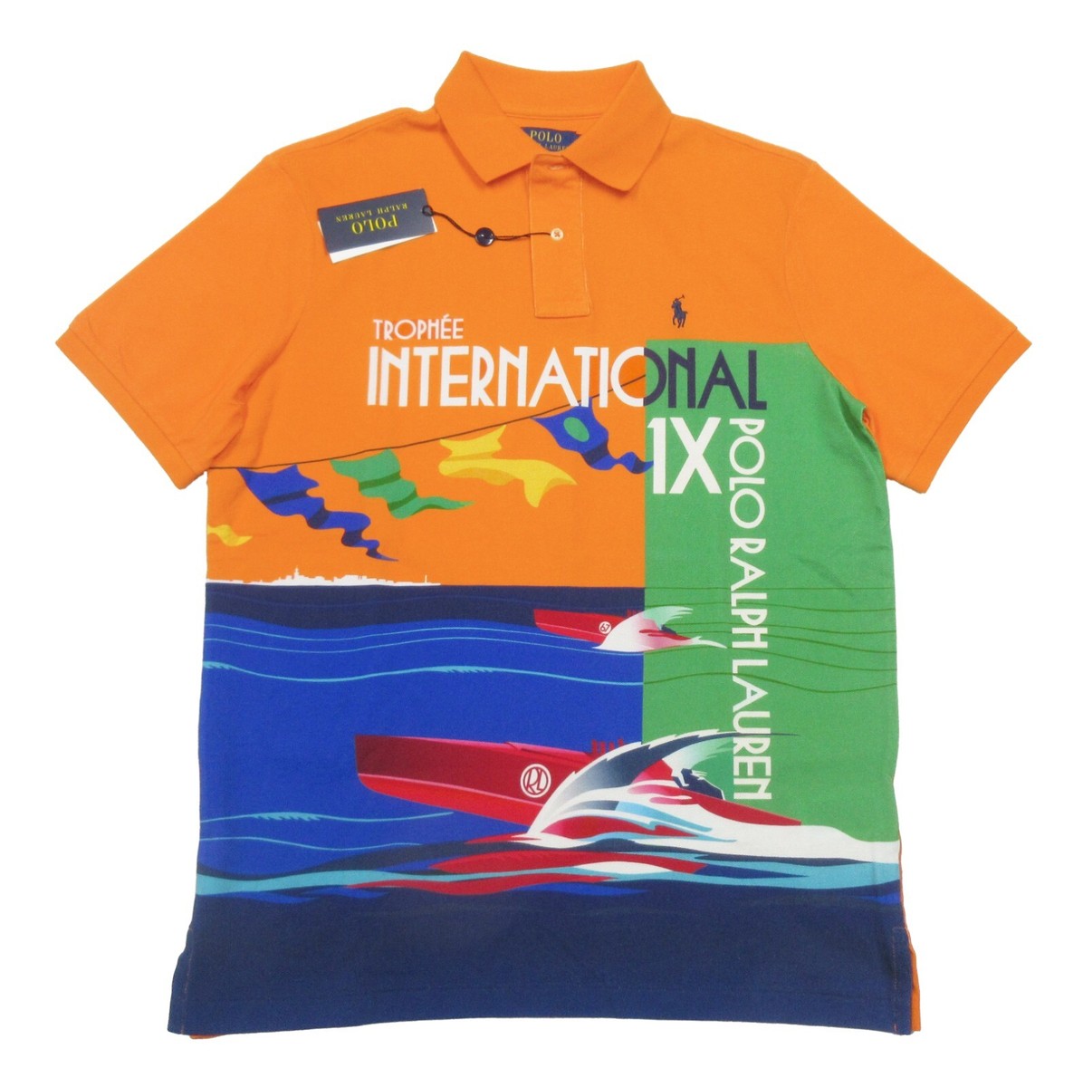 Polo Ralph Lauren Men's Signal Orange Speedboat Graphic Classic