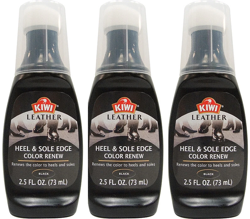 KIWI Black Leather Heel Sole Edge Color Renew Shoe Polish 2.5 oz