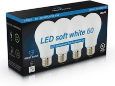 Great Eagle 60W Replacement A19 LED bulb: 2700K/3000K/5000K 4- or 8-Pack