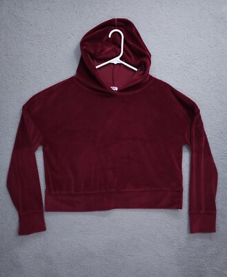 Everlast Velour Sweatshirt Cropped Womens Size XL Hooded