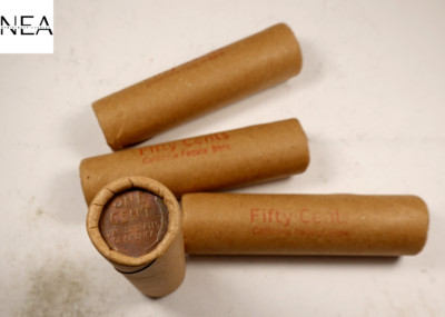 (1) Lincoln Wheat Cent SEALED 50C Roll ~ California Federal Bank Stamped